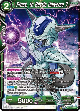 Frost, to Battle Universe 7 (BT16-065) [Realm of the Gods] Dragon Ball Super