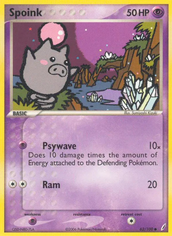 Spoink (62/100) [EX: Crystal Guardians] Pokémon