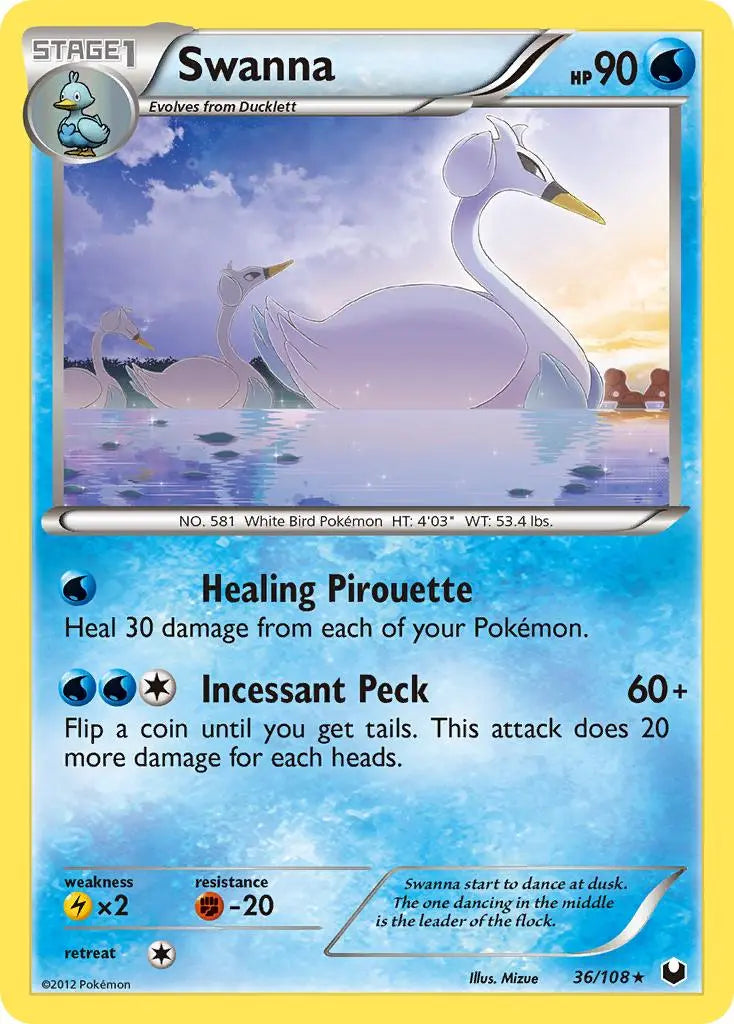 Swanna (36/108) [Black & White: Dark Explorers] Pokémon