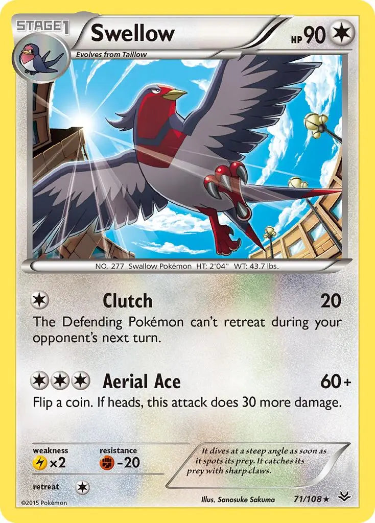 Swellow (71/108) [XY: Roaring Skies] Pokémon