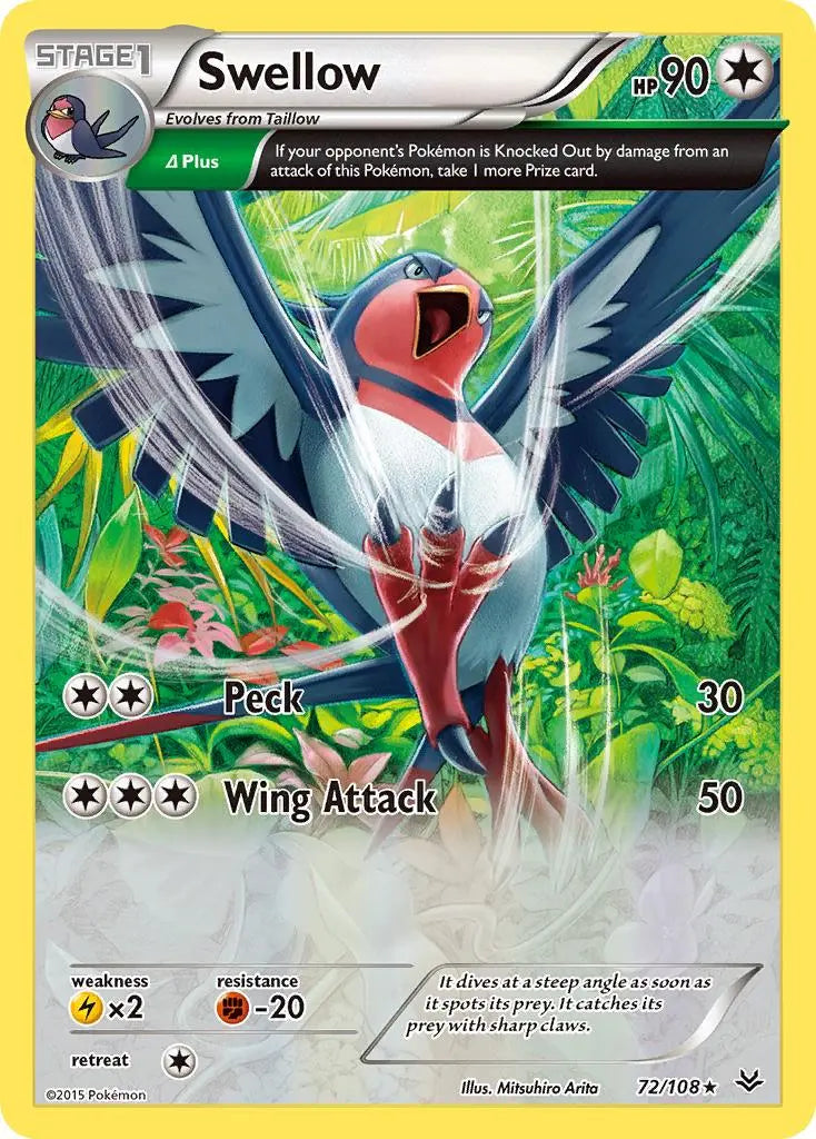 Swellow (72/108) [XY: Roaring Skies] Pokémon