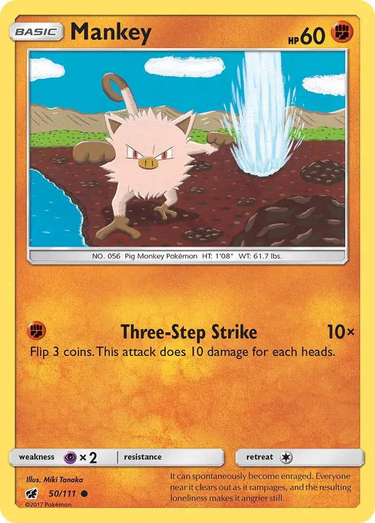 Mankey (50/111) [Sun & Moon: Crimson Invasion] Pokémon