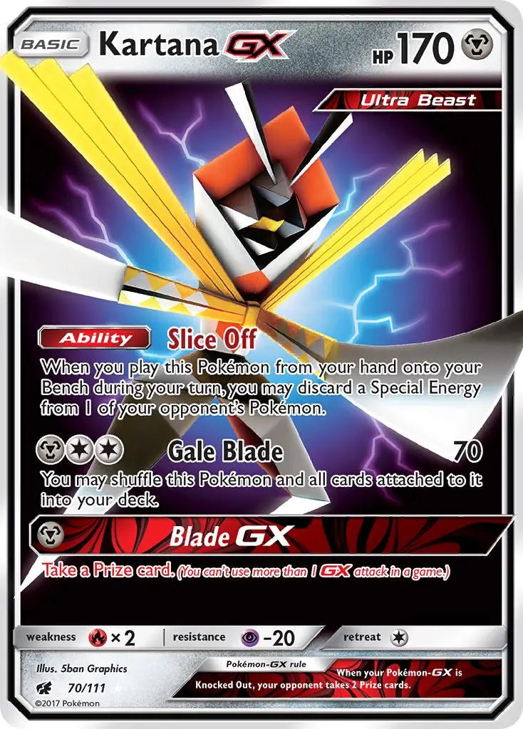 Kartana GX (70/111) [Sun & Moon: Crimson Invasion] Pokémon