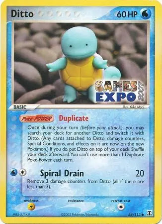 Ditto (64/113) (Games Expo Exclusive) [EX: Delta Species] Pokémon