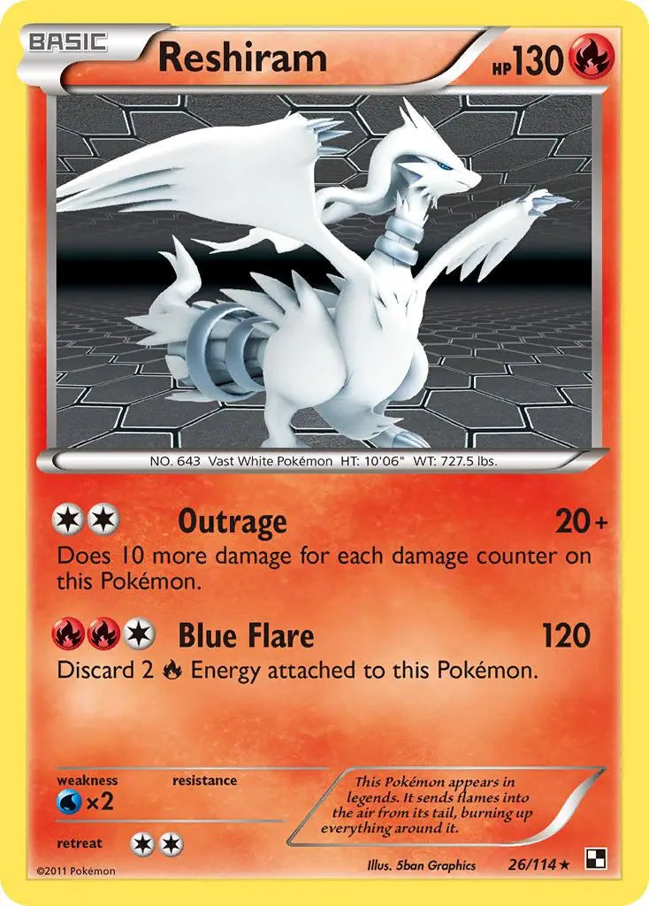 Reshiram (26/114) [Black & White: Base Set] Pokémon