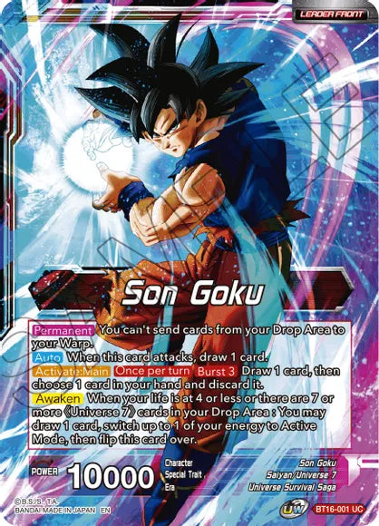 Son Goku // Son Goku, Supreme Warrior (BT16-001) [Realm of the Gods] Dragon Ball Super