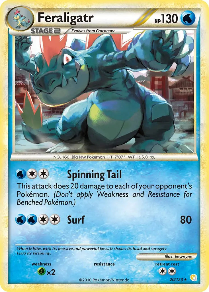 Feraligatr (20/123) (Theme Deck Exclusive) [HeartGold & SoulSilver: Base Set] Pokémon