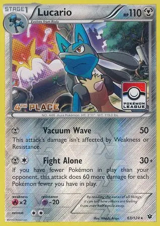 Lucario (63/124) (League Promo 4th Place) [XY: Fates Collide] Pokémon