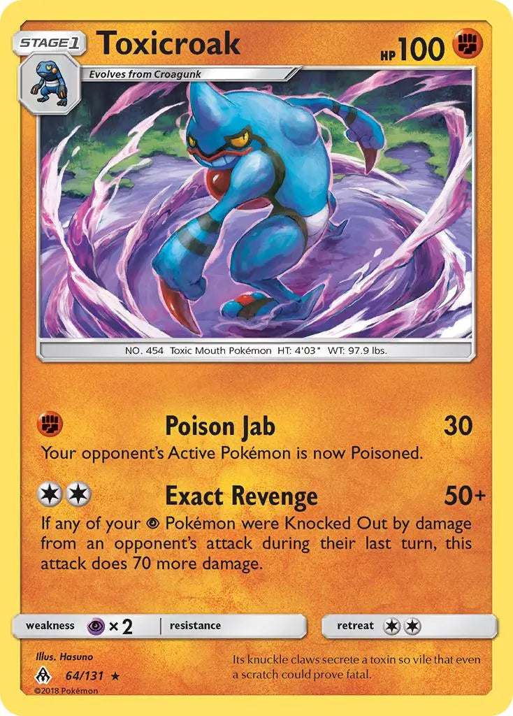 Toxicroak (64/131) [Sun & Moon: Forbidden Light] Pokémon