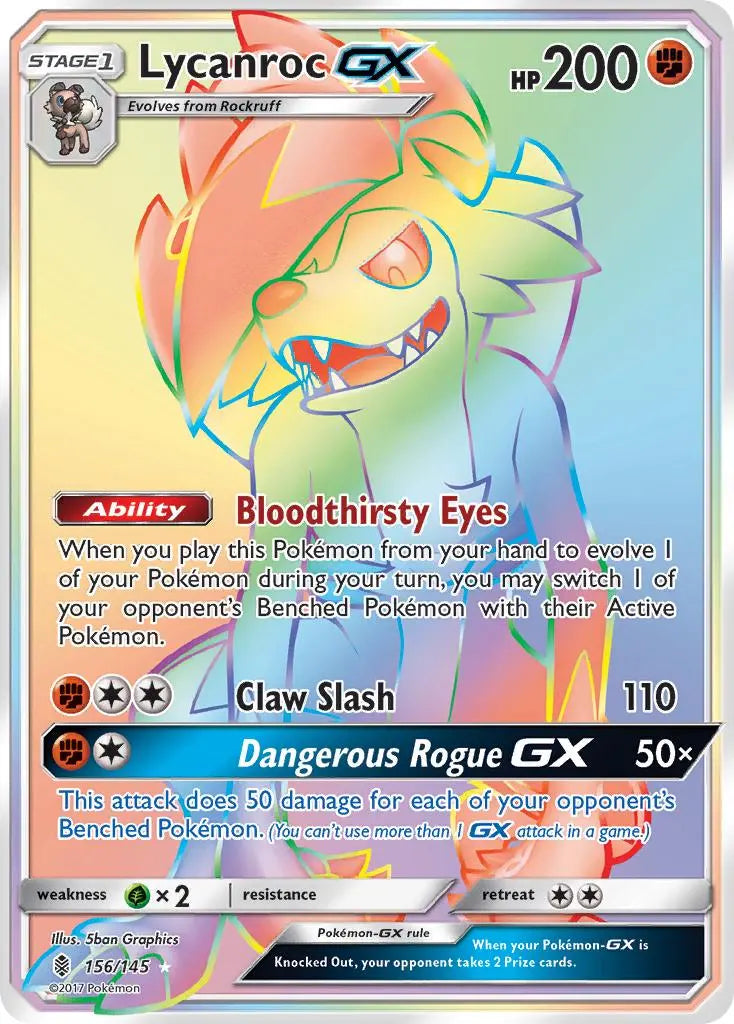 Lycanroc GX (156/145) [Sun & Moon: Guardians Rising] Pokémon