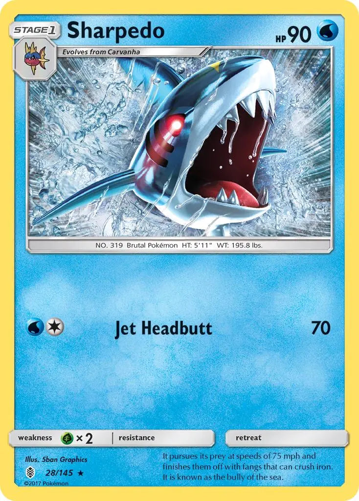 Sharpedo (28/145) [Sun & Moon: Guardians Rising] Pokémon