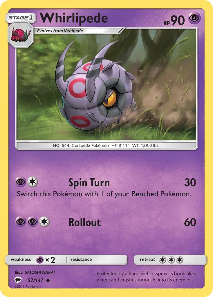 Whirlipede (57/147) [Sun & Moon: Burning Shadows] Pokémon