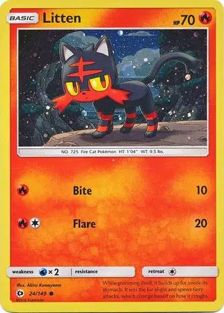 Litten (24/149) (Cosmos Holo) [Sun & Moon: Base Set] Pokémon