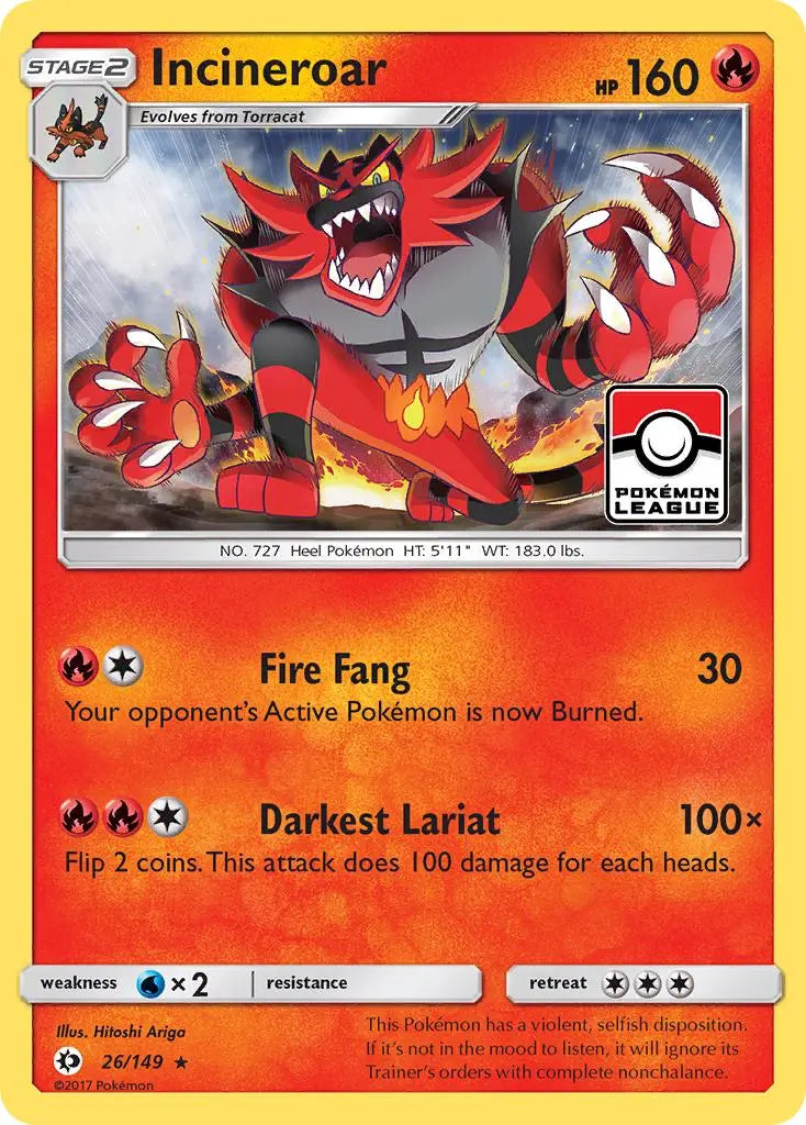 Incineroar (26/149) [Sun & Moon: Base Set] Pokémon