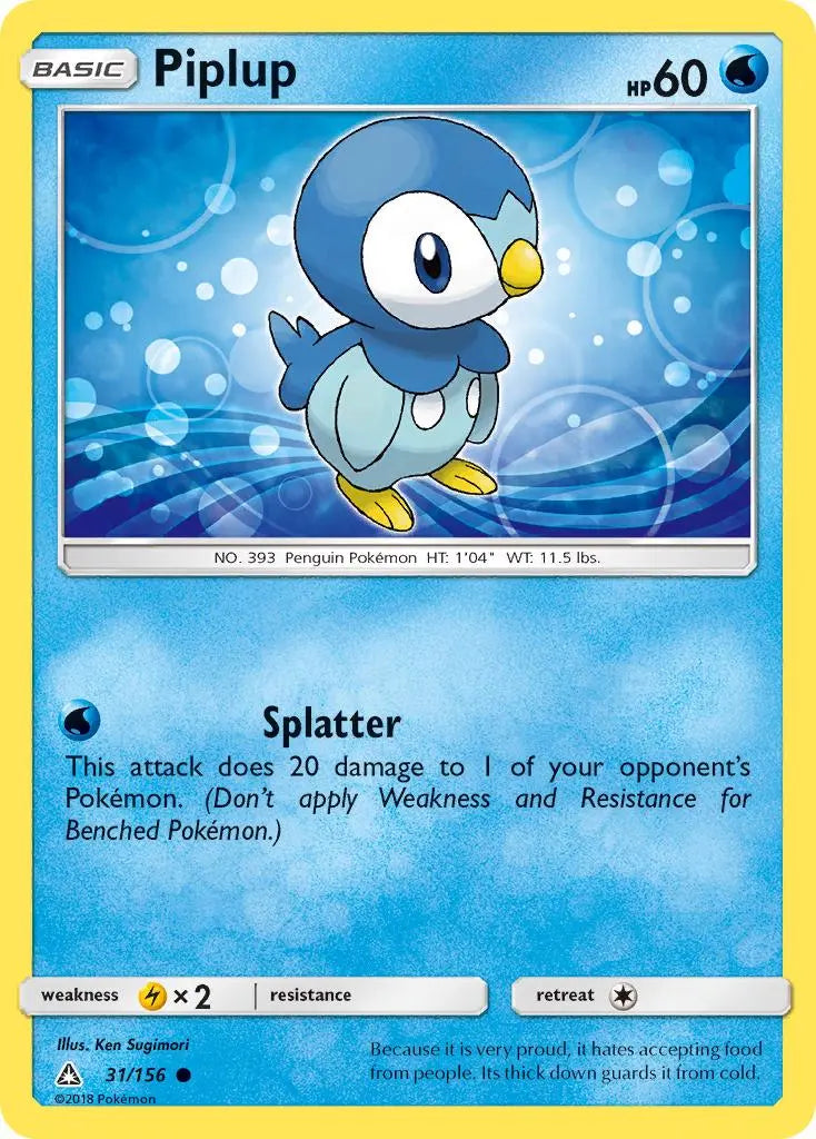 Piplup (31/156) [Sun & Moon: Ultra Prism] Pokémon