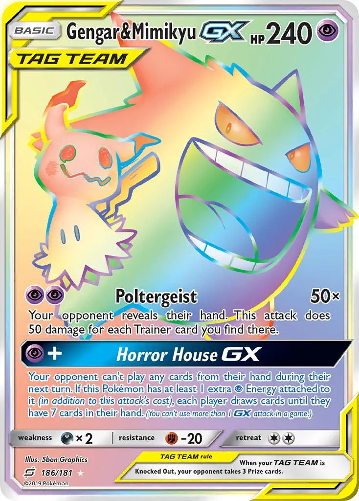 Gengar & Mimikyu GX (186/181) [Sun & Moon: Team Up] Pokémon