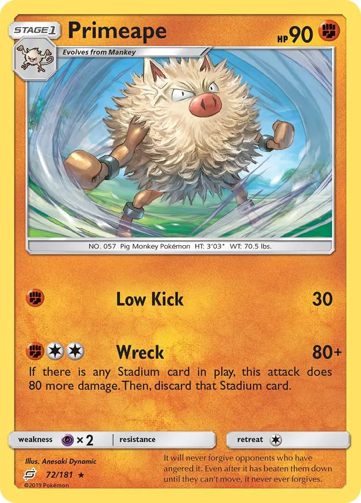 Primeape (72/181) [Sun & Moon: Team Up] Pokémon