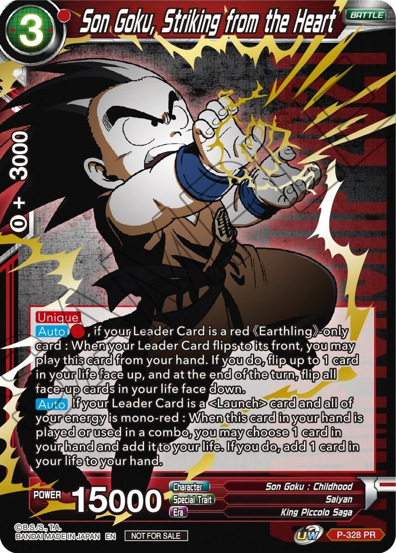 Son Goku, Striking from the Heart (Gold Stamped) (P-328) [Tournament Promotion Cards] Dragon Ball Super