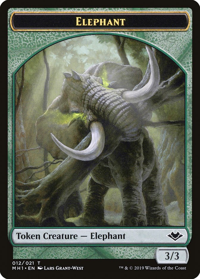 Zombie (007) // Elephant (012) Double-Sided Token [Modern Horizons Tokens] Magic: The Gathering