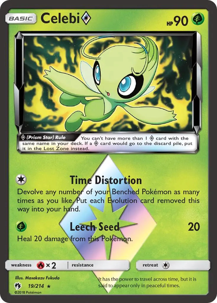 Celebi (19/214) (Prism Star) [Sun & Moon: Lost Thunder] Pokémon