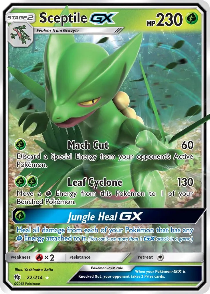 Sceptile GX (22/214) [Sun & Moon: Lost Thunder] Pokémon
