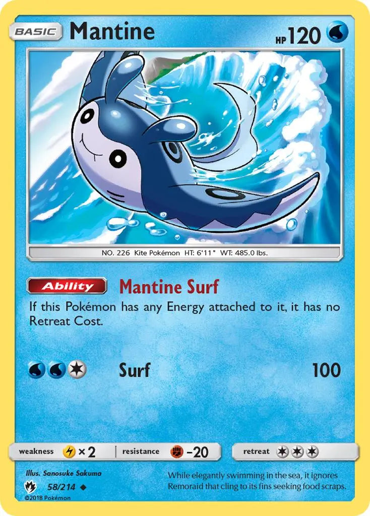 Mantine (58/214) [Sun & Moon: Lost Thunder] Pokémon