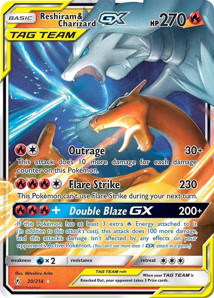 Reshiram & Charizard GX (20/214) [Sun & Moon: Unbroken Bonds] Pokémon