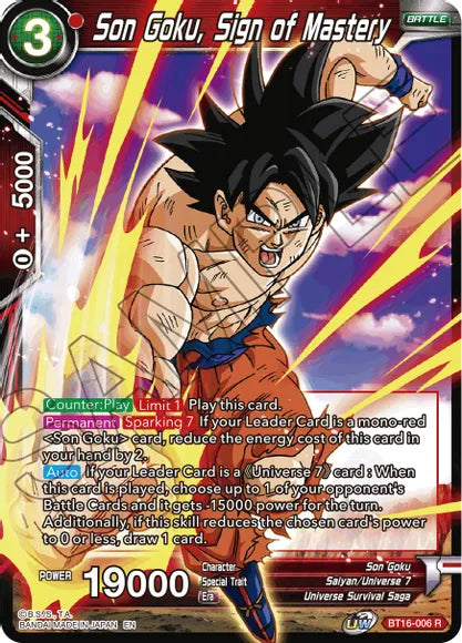 Son Goku, Sign of Mastery (BT16-006) [Realm of the Gods] Dragon Ball Super