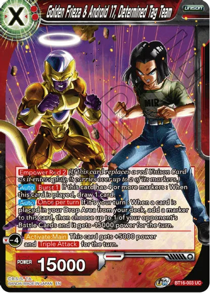 Golden Frieza & Android 17, Determined Tag Team (BT16-003) [Realm of the Gods] Dragon Ball Super