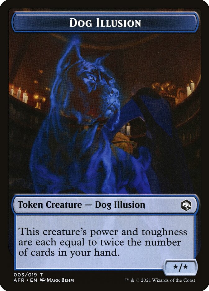 Zombie // Dog Illusion Double-Sided Token [Dungeons & Dragons: Adventures in the Forgotten Realms Tokens] Magic: The Gathering