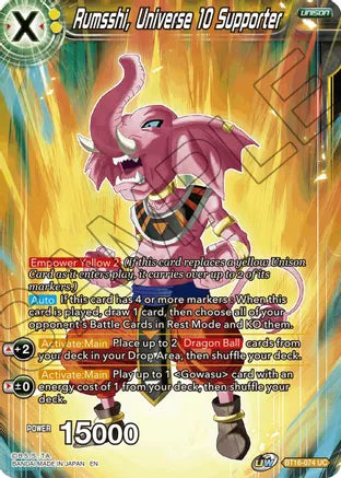 Rumsshi, Universe 10 Supporter (BT16-074) [Realm of the Gods] Dragon Ball Super