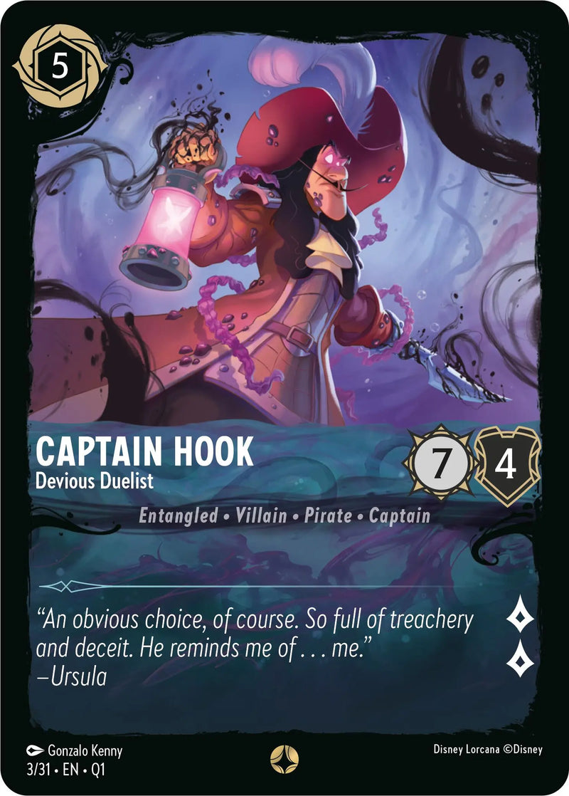 Captain Hook - Devious Duelist (3/31) [Illumineer's Quest: Deep Trouble] Disney