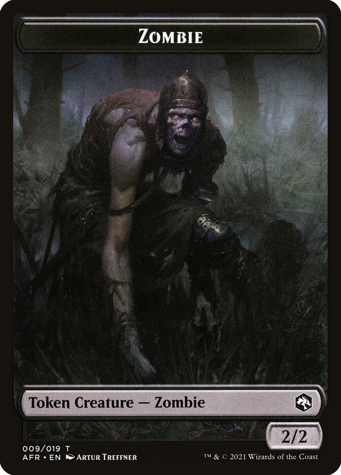 Zombie // Dog Illusion Double-Sided Token [Dungeons & Dragons: Adventures in the Forgotten Realms Tokens] Magic: The Gathering