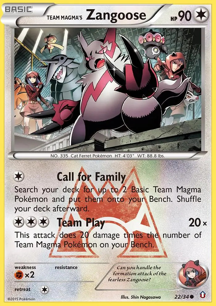 Team Magma's Zangoose (22/34) [XY: Double Crisis] Pokémon