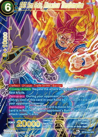 SSG Son Goku, Miraculous Transformation (SPR) (BT16-024) [Realm of the Gods] Dragon Ball Super