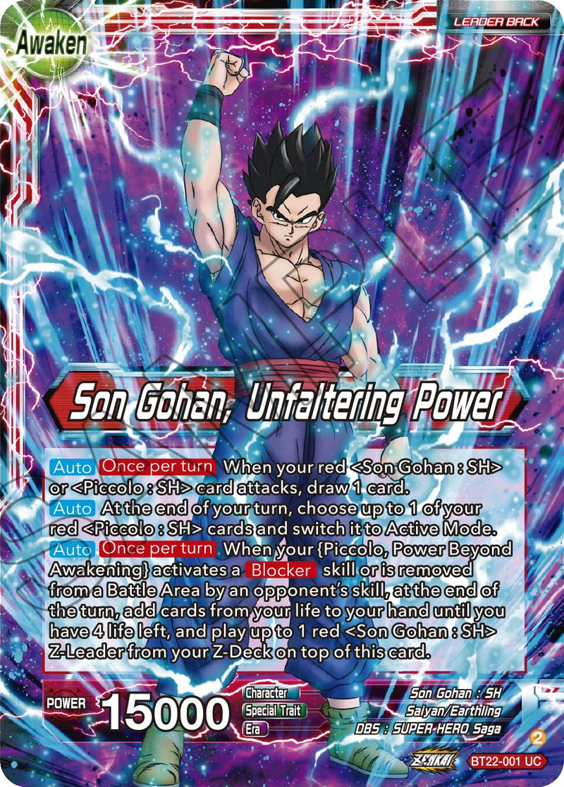 Son Gohan // Son Gohan, Unfaltering Power (BT22-001) [Critical Blow] Dragon Ball Super