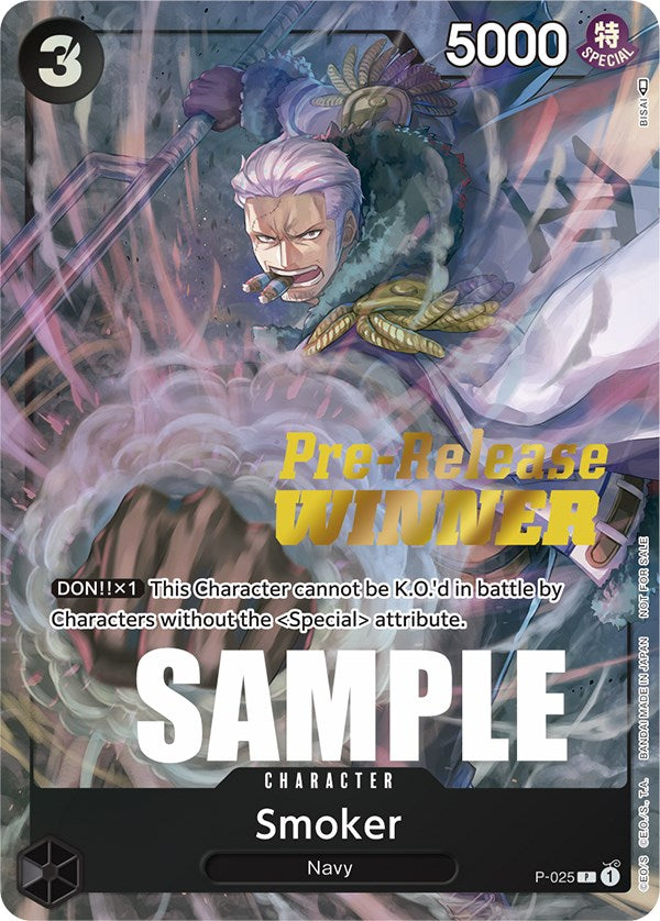 Smoker (Pre-Release) [Winner] [One Piece Promotion Cards] Bandai