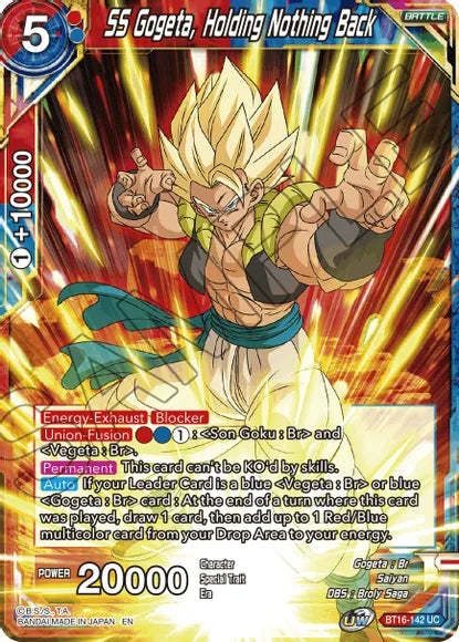 SS Gogeta, Holding Nothing Back (BT16-142) [Realm of the Gods] Dragon Ball Super