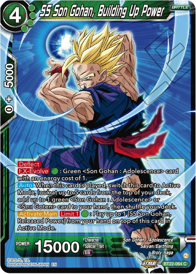 SS Son Gohan, Building Up Power (BT22-064) [Critical Blow] Dragon Ball Super