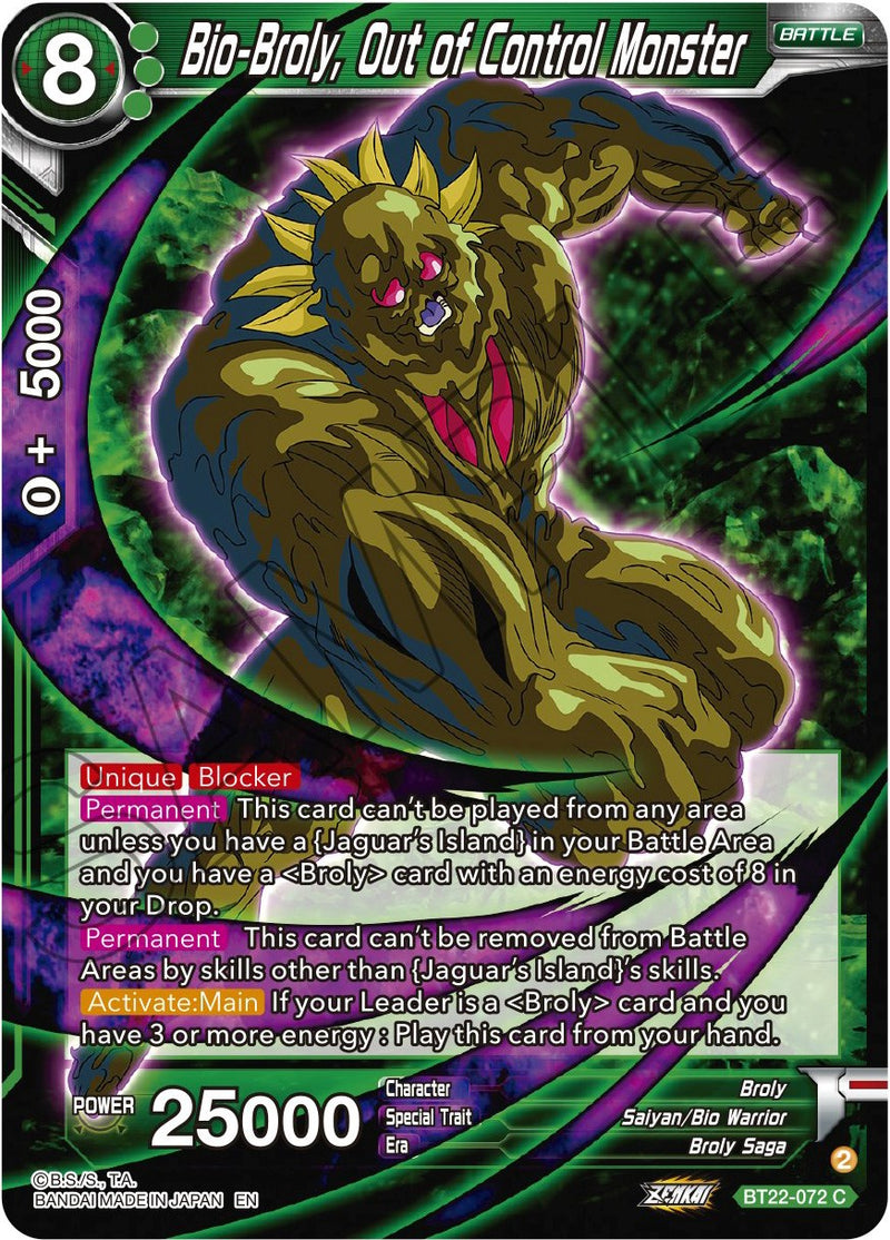 Bio-Broly, Out of Control Monster (BT22-072) [Critical Blow] Dragon Ball Super