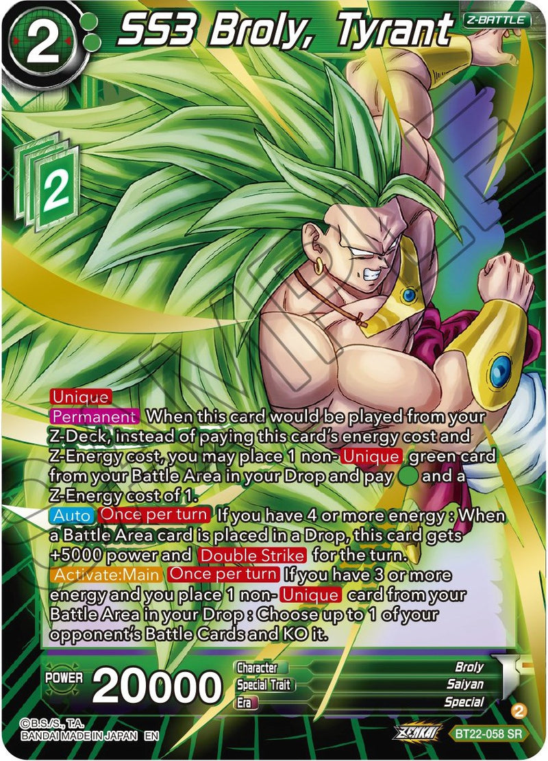 SS3 Broly, Tyrant (BT22-058) [Critical Blow] Dragon Ball Super