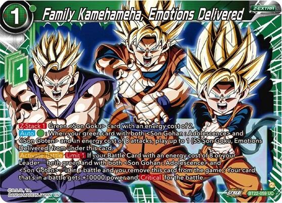 Family Kamehameha, Emotions Delivered (BT22-059) [Critical Blow] Dragon Ball Super