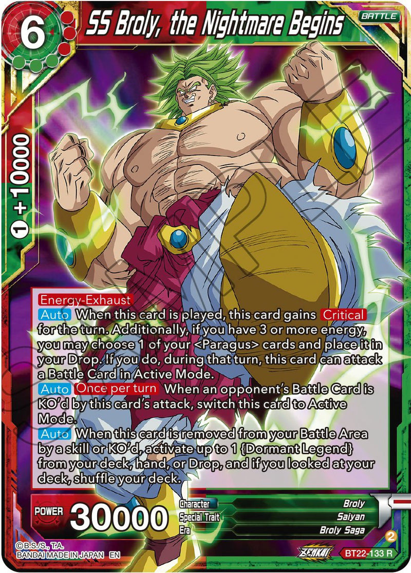 SS Broly, the Nightmare Begins (BT22-133) [Critical Blow] Dragon Ball Super