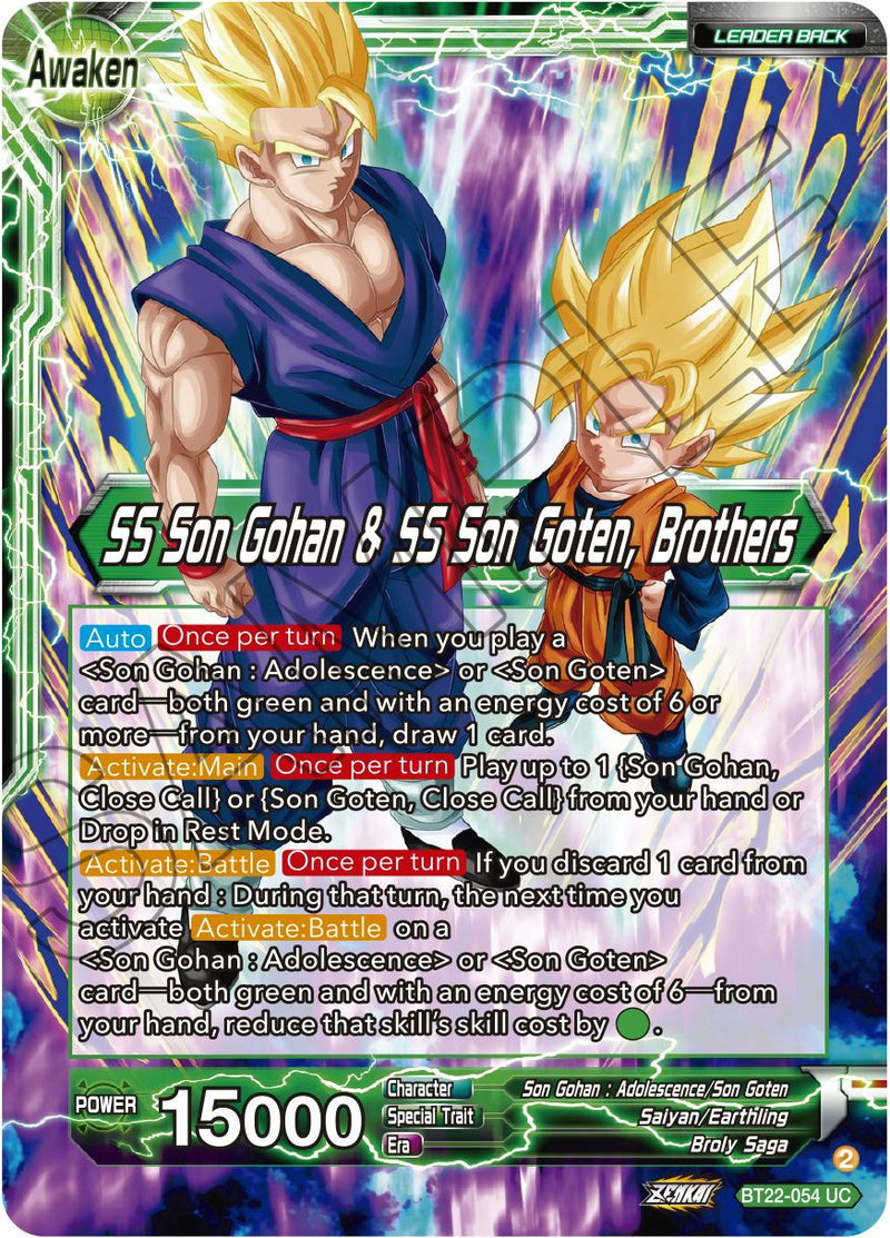 Son Goten // SS Son Gohan & SS Son Goten, Brothers (BT22-054) [Critical Blow] Dragon Ball Super