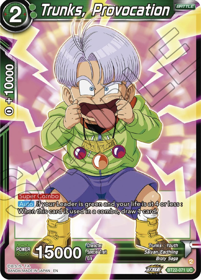 Trunks, Provocation (BT22-071) [Critical Blow] Dragon Ball Super