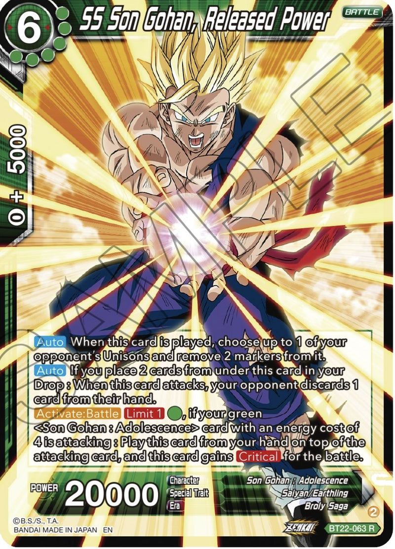 SS Son Gohan, Released Power (BT22-063) [Critical Blow] Dragon Ball Super