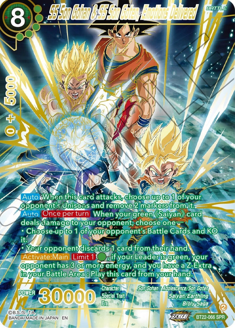 SS Son Gohan & SS Son Goten, Emotions Delivered (SPR) (BT22-066) [Critical Blow] Dragon Ball Super