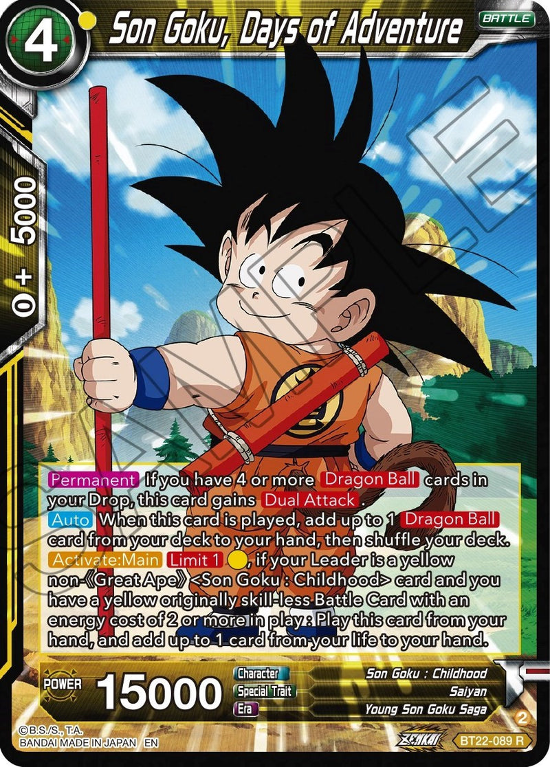 Son Goku, Days of Adventure (BT22-089) [Critical Blow] Dragon Ball Super