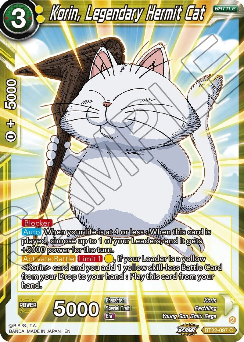 Korin, Legendary Hermit Cat (BT22-097) [Critical Blow] Dragon Ball Super