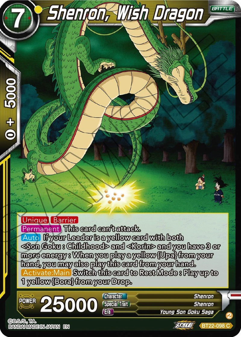 Shenron, Wish Dragon (BT22-098) [Critical Blow] Dragon Ball Super